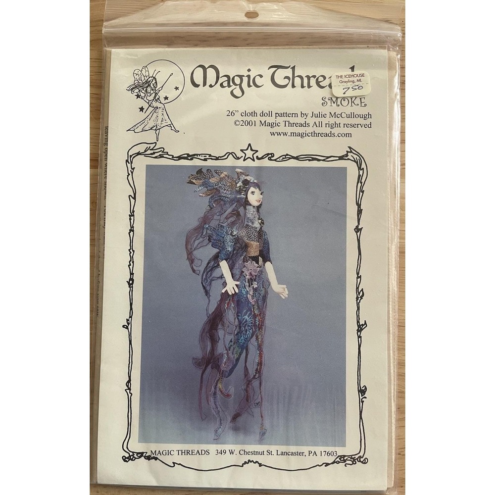 Julie‎ McCullough Magic Threads SMOKE  26" Cloth Doll Pattern Uncut